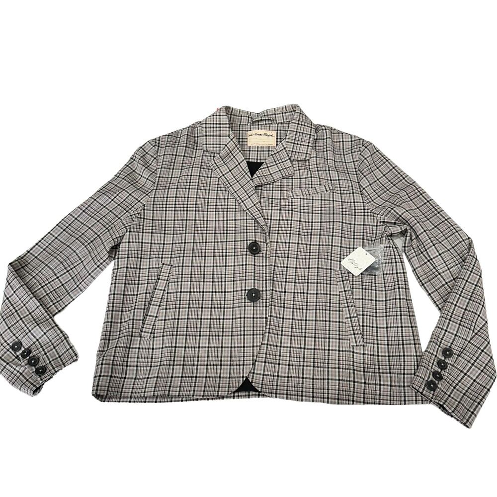 #235 FREE PEOPLE-WE THE‎ FREE CALI BOXY PLAID BLAZER SIZE: SMALLL- RET: $168 - Picture 8 of 13